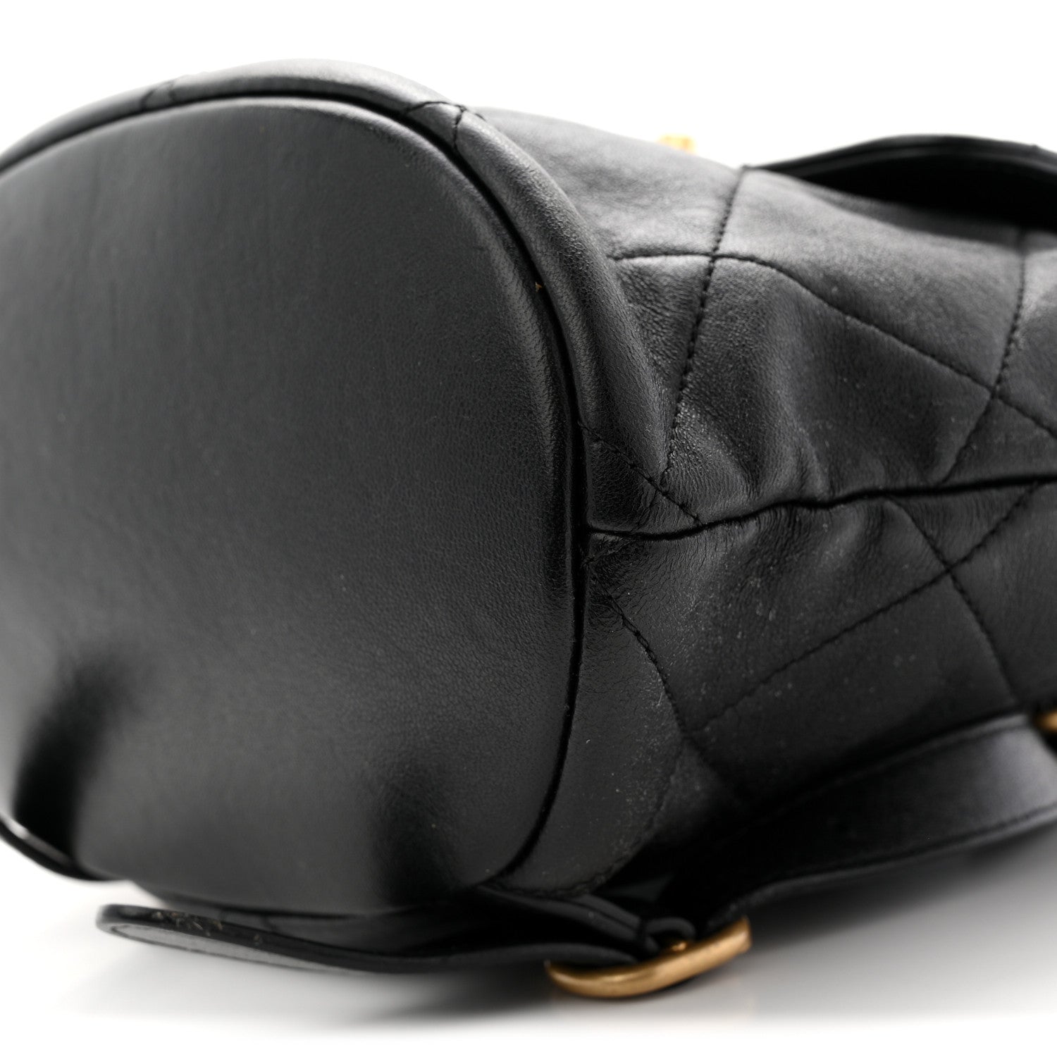 Chanel Lambskin Quilted Logo Mini Backpack Black