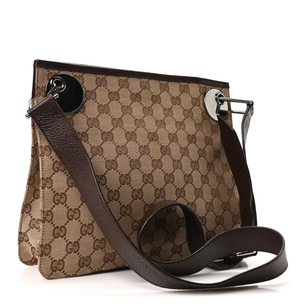 Gucci Monogram Eclipse Messenger Bag Dark Brown
