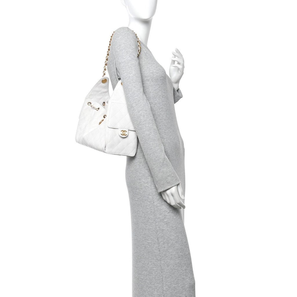 Chanel Caviar Quilted Small Chanel 25 Handbag White