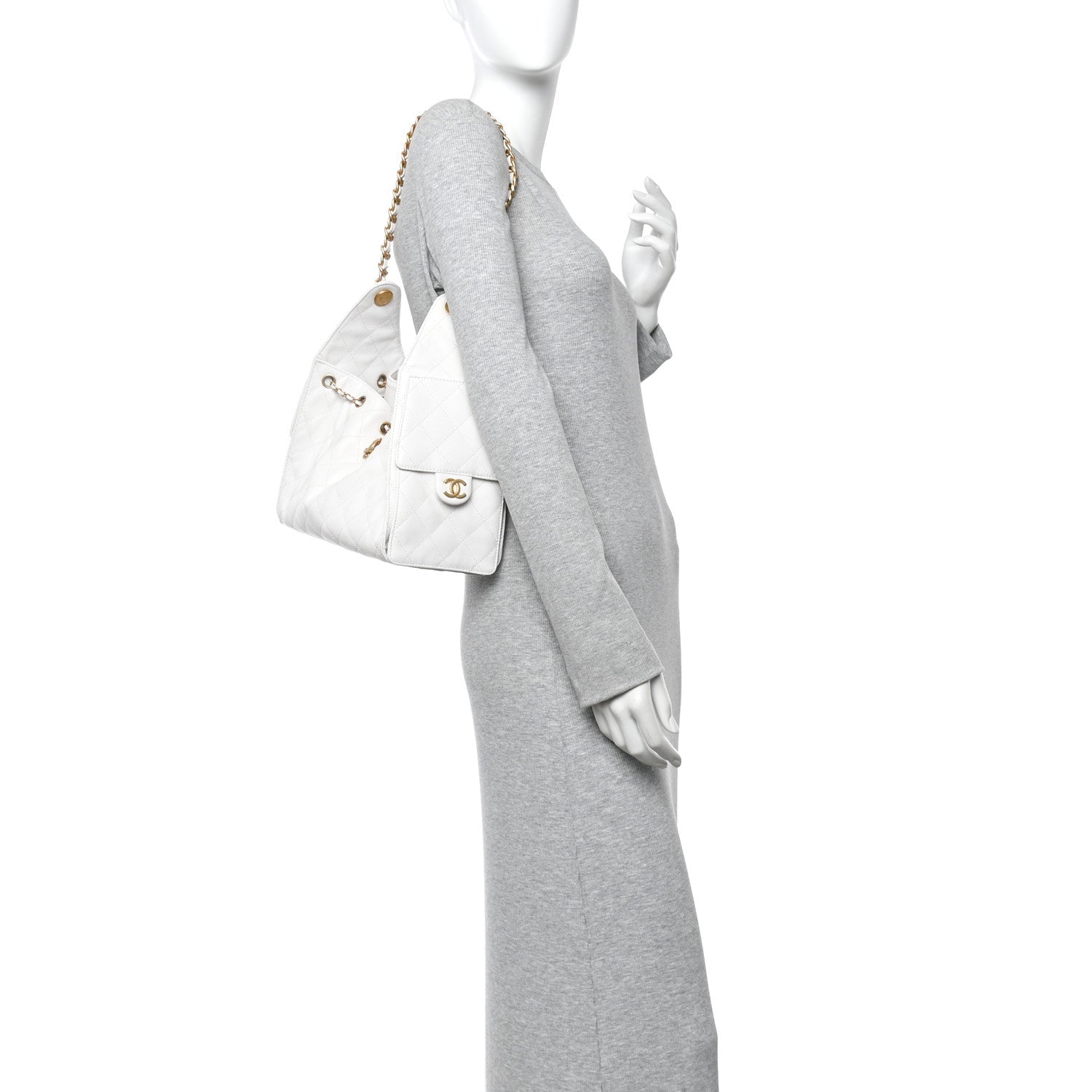 Chanel Caviar Quilted Small Chanel 25 Handbag White