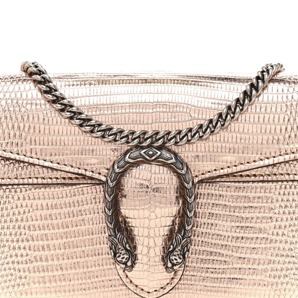 Gucci Metallic Lizard Super Mini Dionysus Bag Rame
