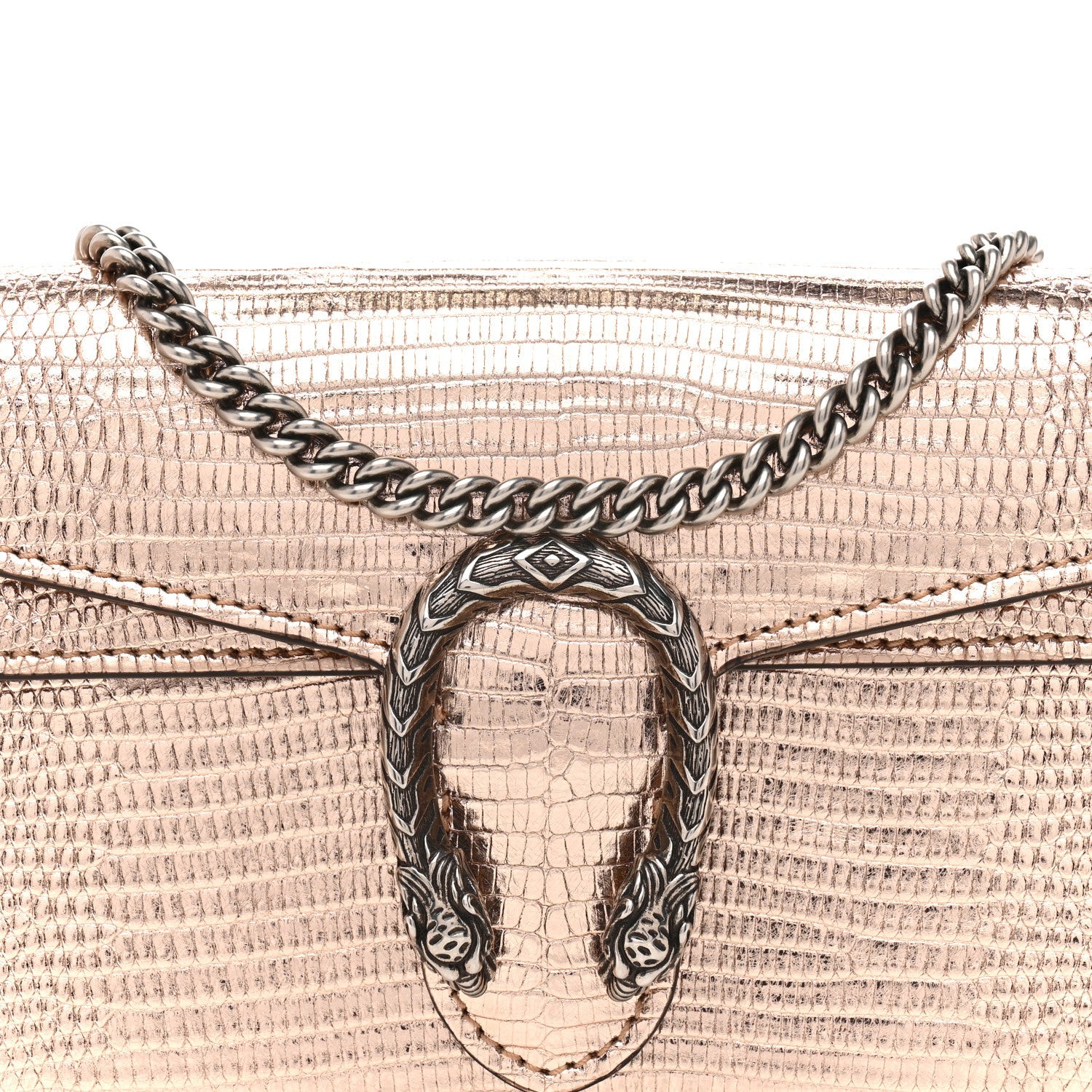 Gucci Metallic Lizard Super Mini Dionysus Bag Rame