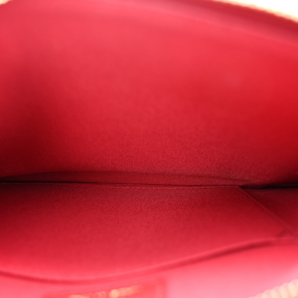 Aged Calfskin Quilted 2.55 Reissue Chain Wallet Red