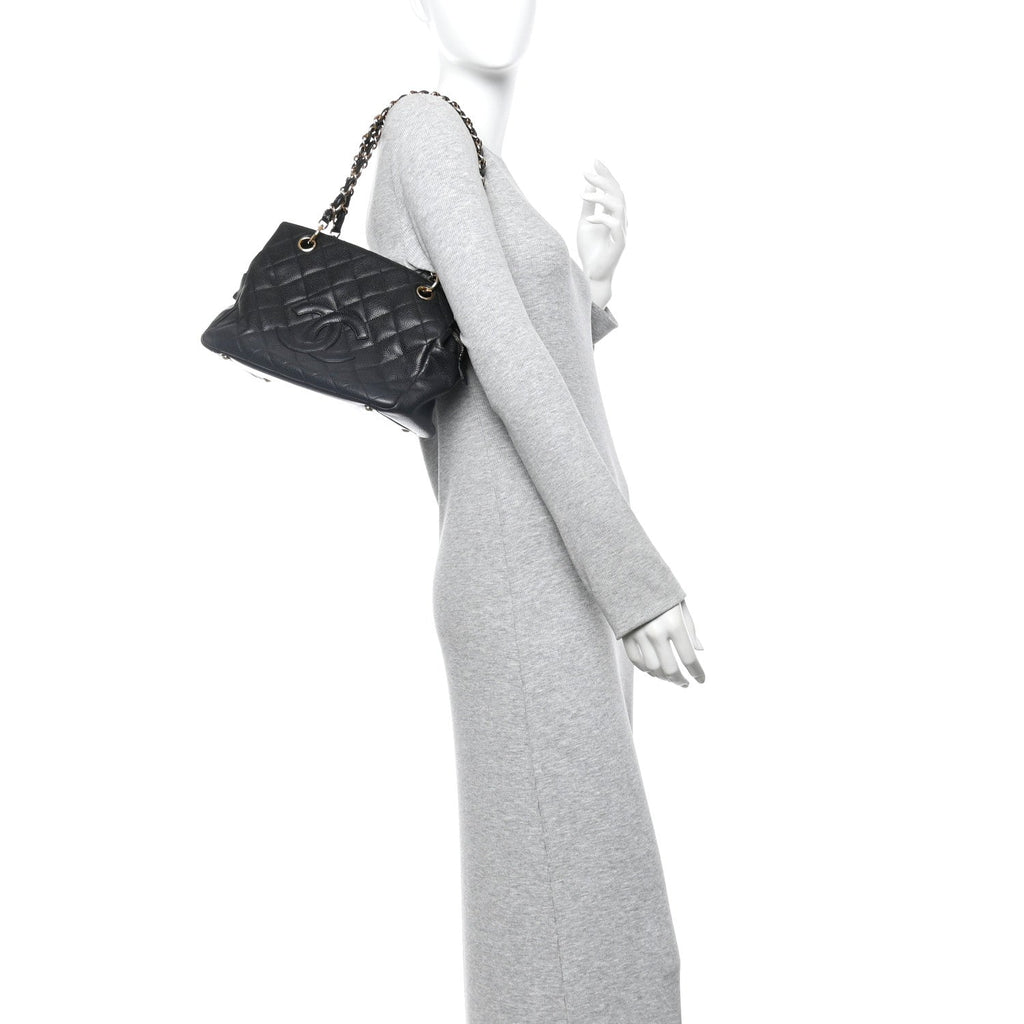 Chanel Caviar Quilted Petit Timeless Tote PTT Black