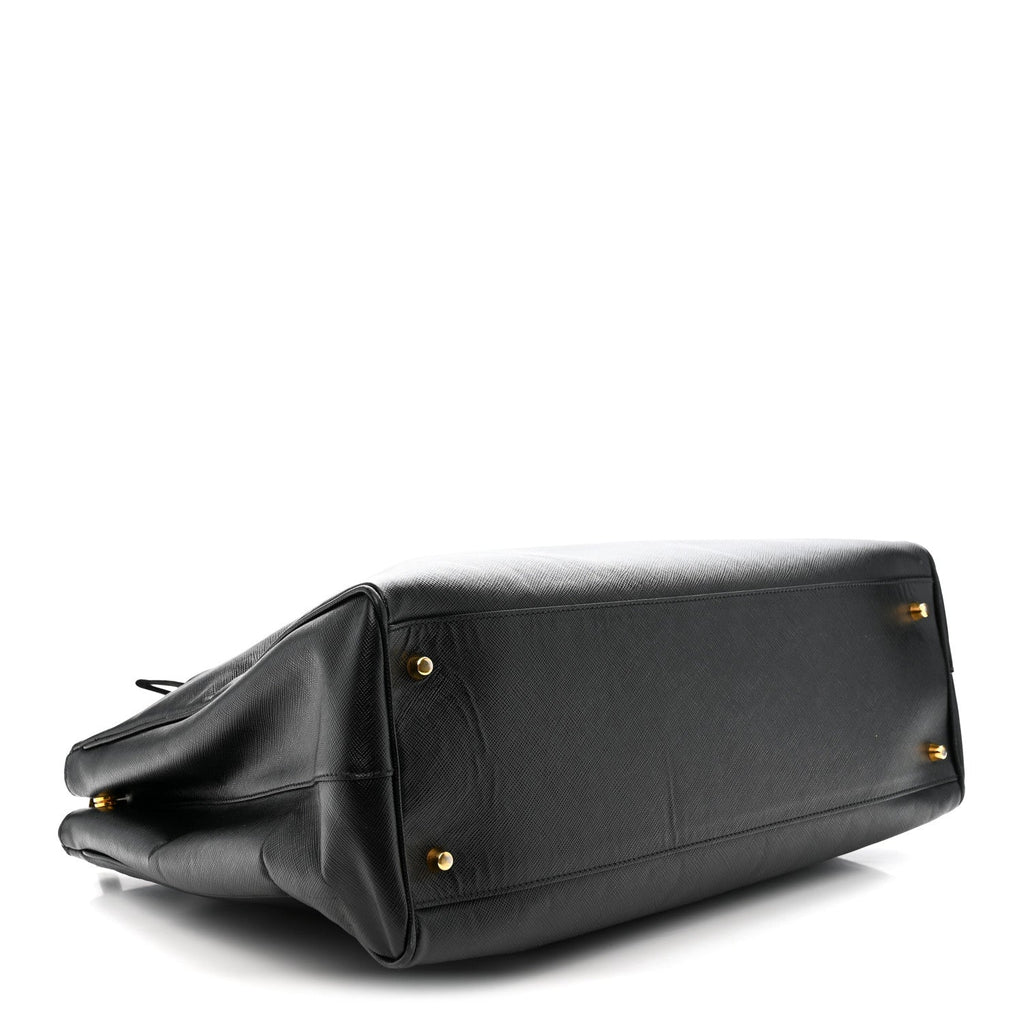 Prada Saffiano Lux Extra Large Galleria Double Zip Tote Black