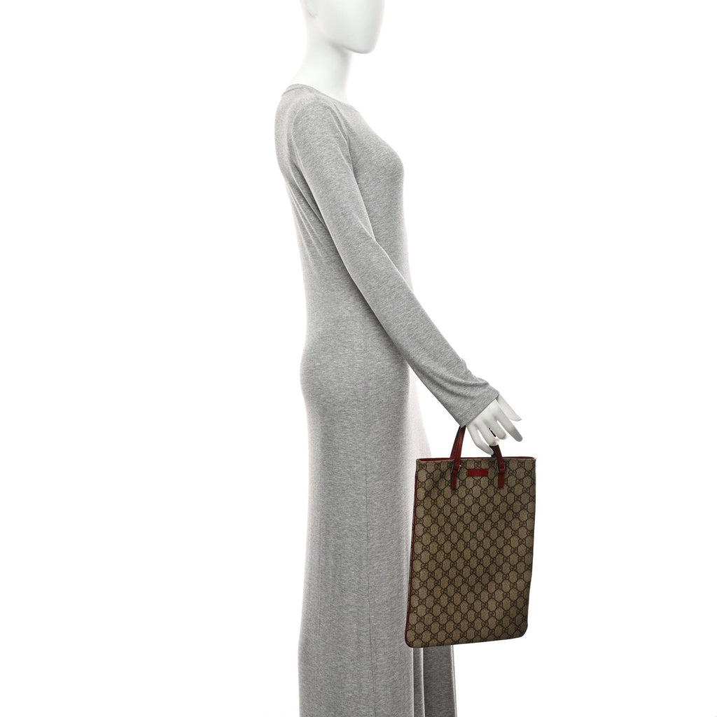 Gucci GG Plus Monogram Vertical Tote Red