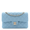 Chanel Caviar Quilted Small Double Flap Light Blue