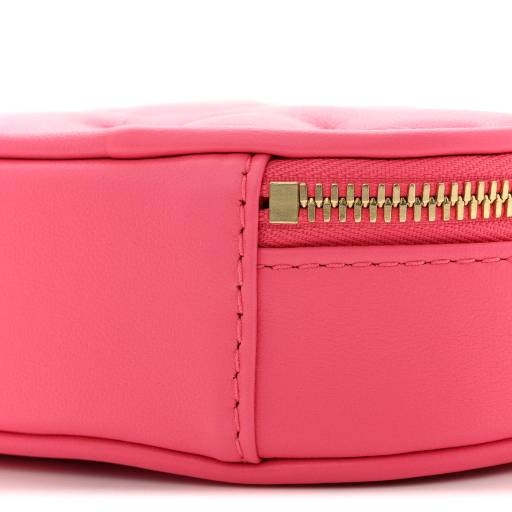 Louis Vuitton Calfskin Embroidered Monogram Pop My Heart Bag Pouch Dragon Fruit Pink