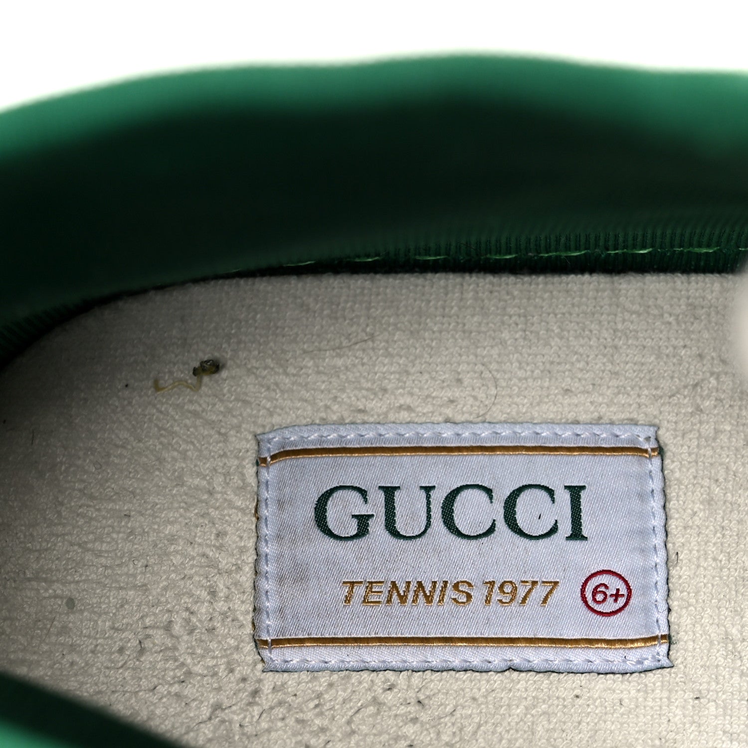Gucci GG Monogram Web Mens 1977 Tennis High Top Sneakers 6.5 Beige Ebony Mystic White