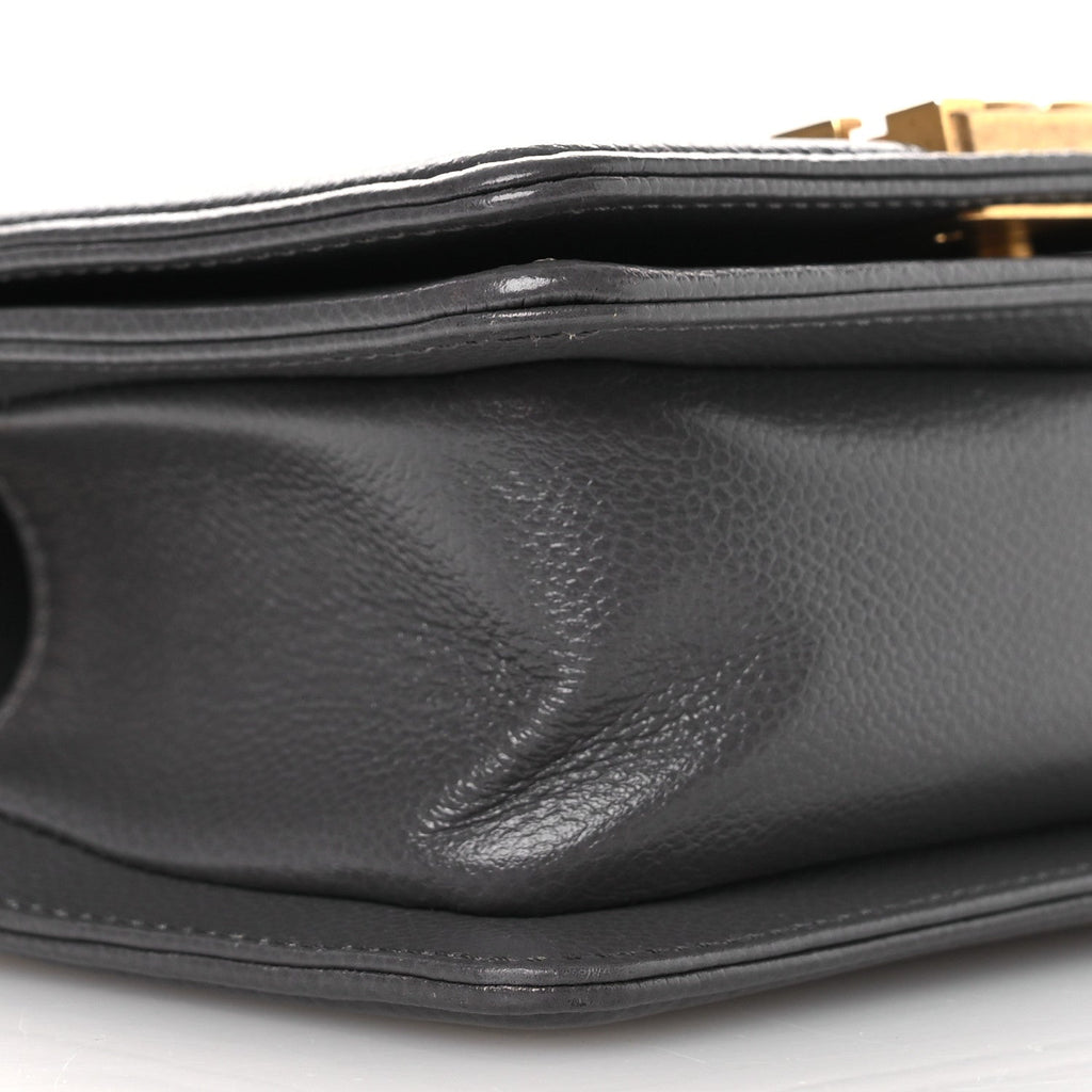 Chanel Caviar Quilted Mini Boy Flap Dark Grey