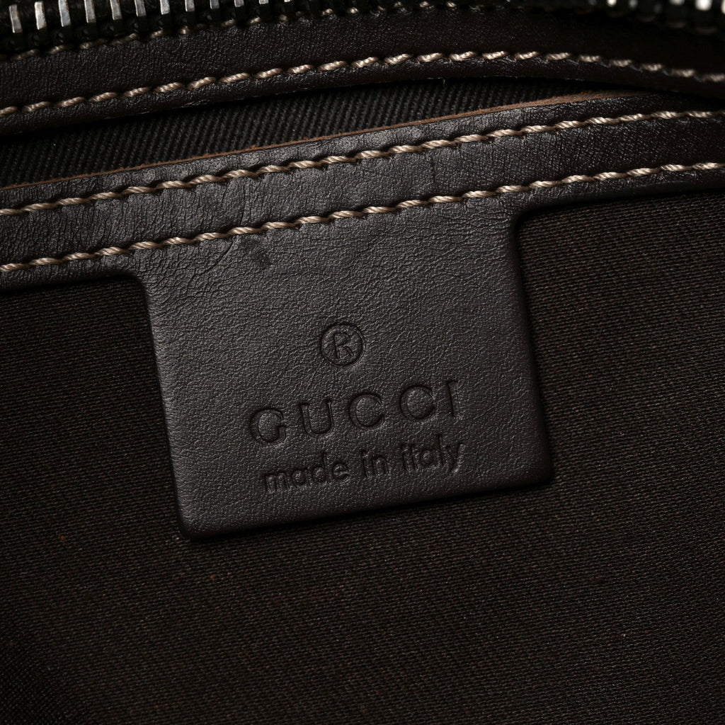 Gucci GG Supreme Monogram Medium Zippered Shopping Tote  Dark Brown