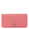 Lambskin Quilted Yen Wallet Pink