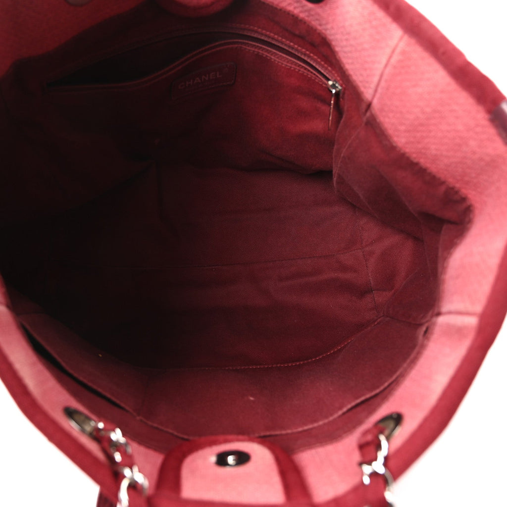 Chanel Canvas Small Deauville Tote Red