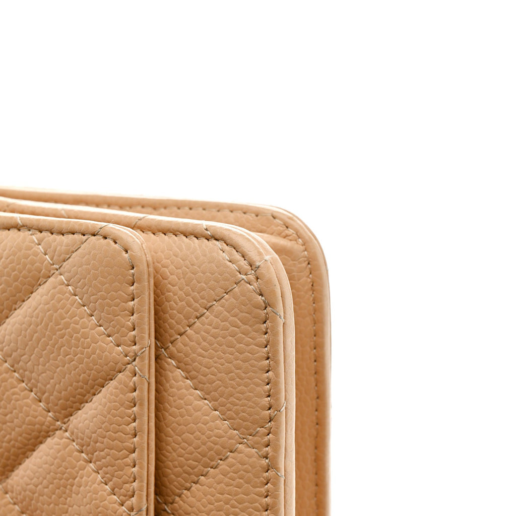 Chanel Caviar Quilted Wallet On Chain WOC Beige