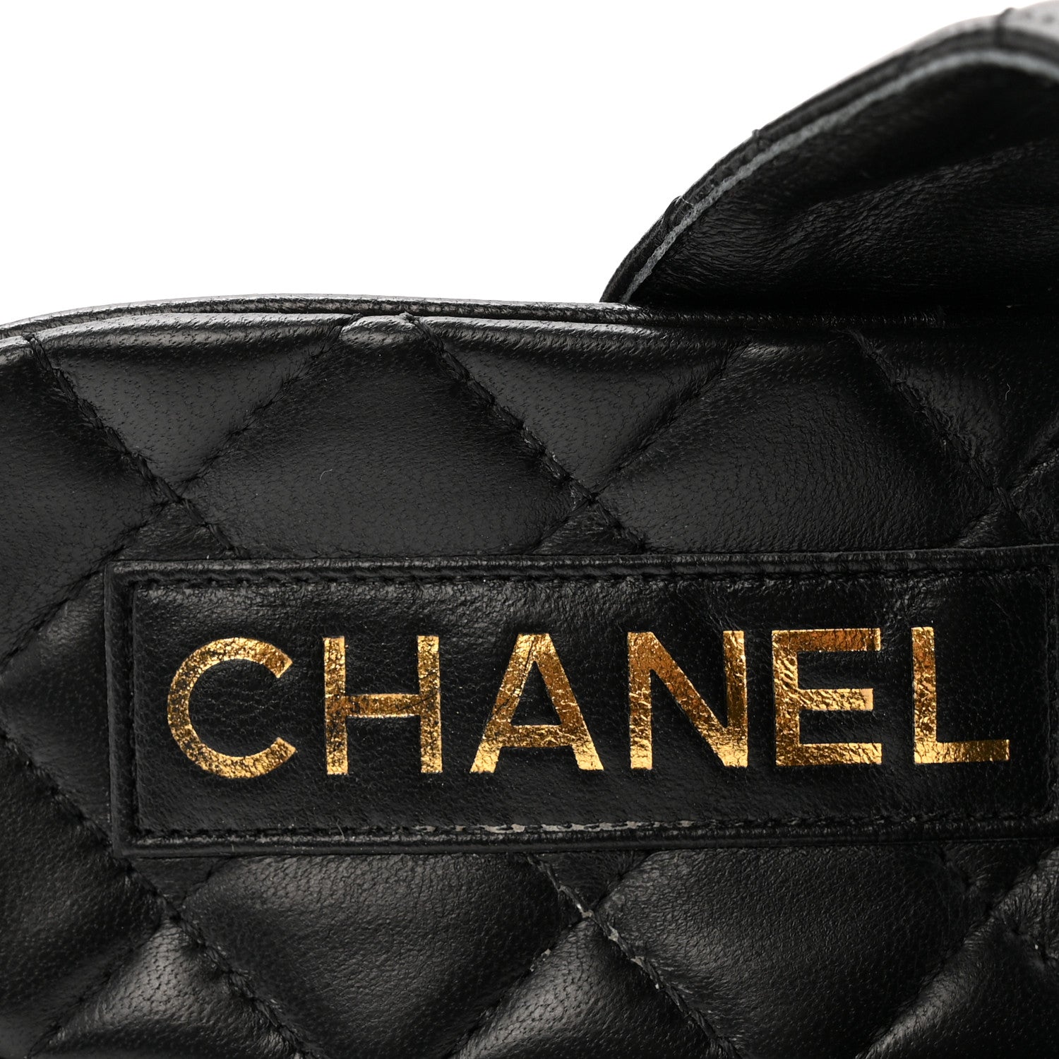 Chanel Shiny Goatskin Cork CC Wedge Sandals 37.5 Black