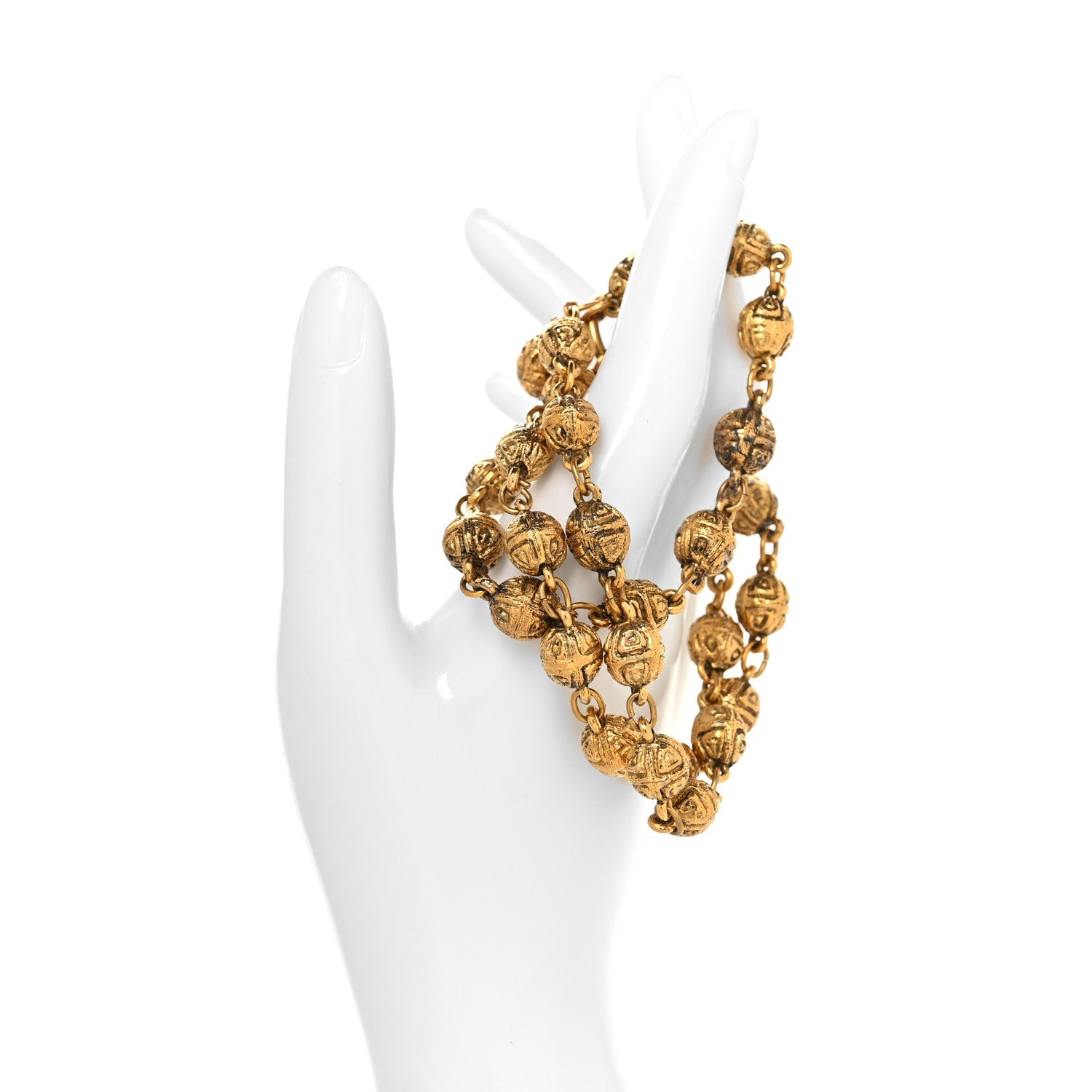 Metal Beaded Multistrand Bracelet Gold