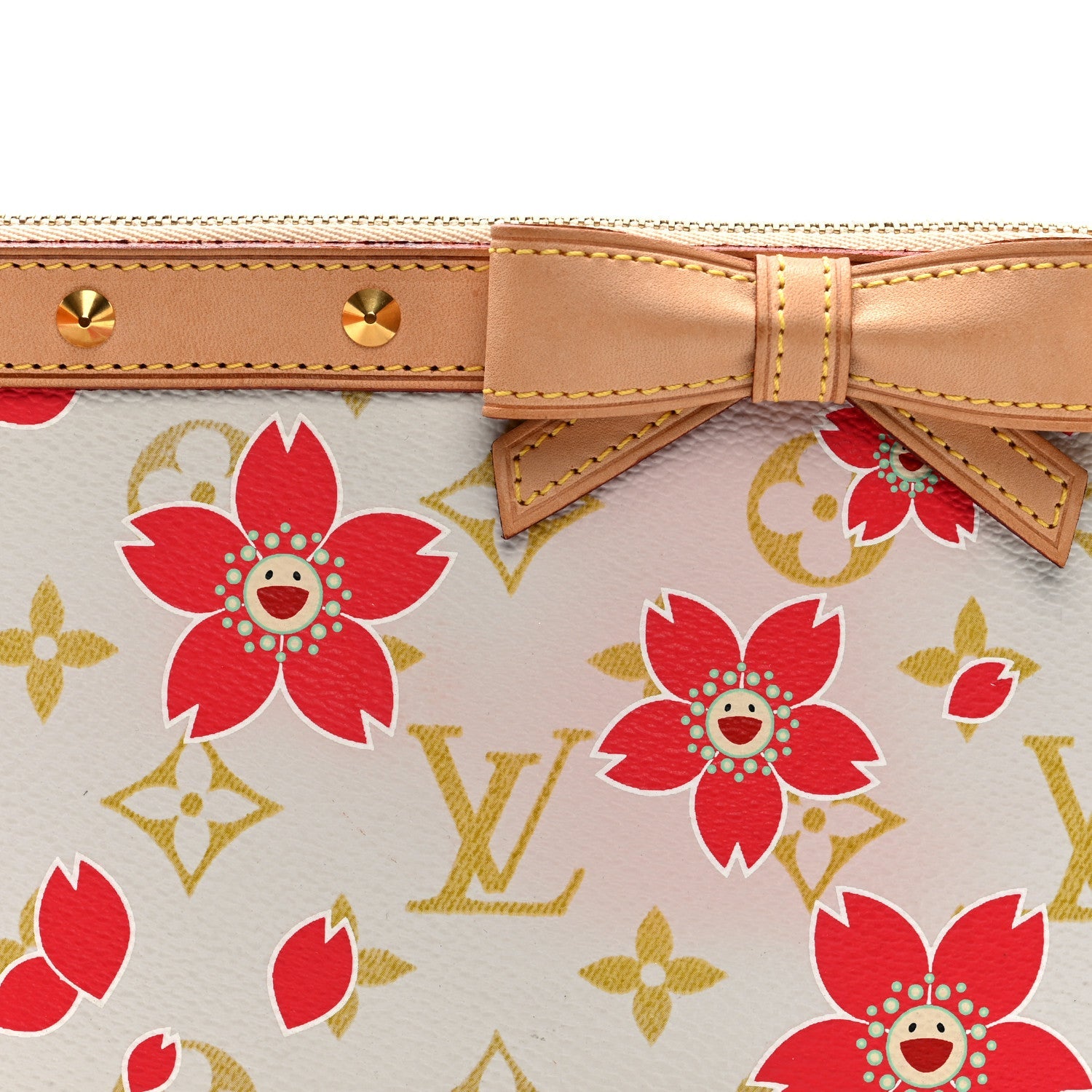 Louis Vuitton Monogram Cherry Blossom Pochette Accessories Red