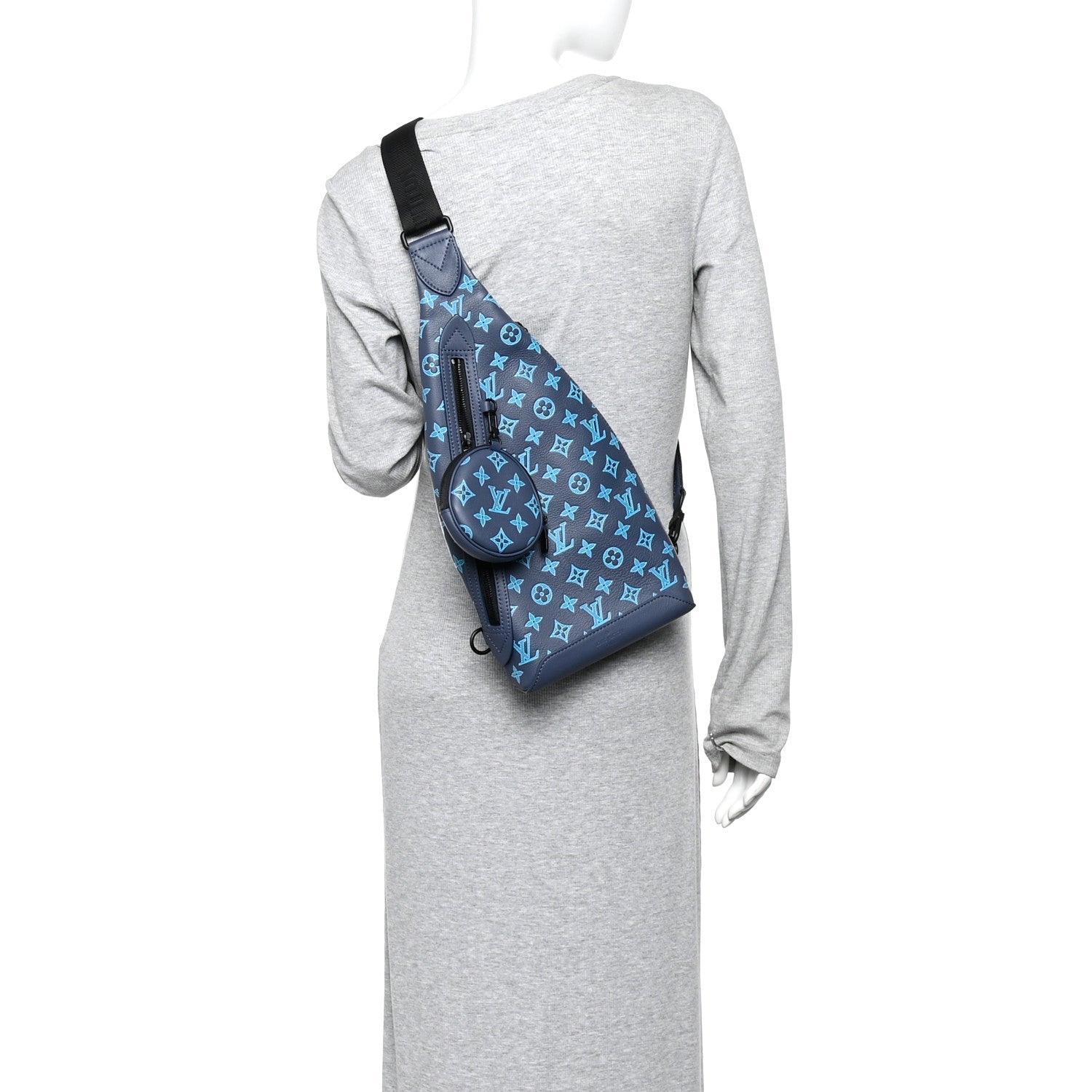 Louis Vuitton Monogram Shadow Duo Slingbag Navy River Blue
