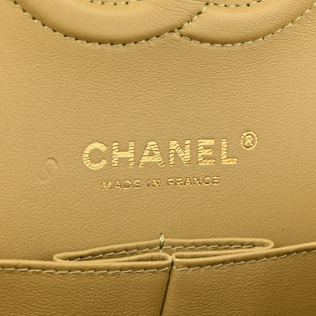 Chanel Caviar Quilted Medium Double Flap Light Green