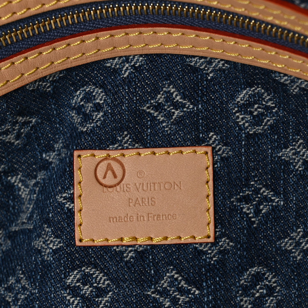 Louis Vuitton Denim Monogram New LV Remix Keepall Bandouliere 45 Blue