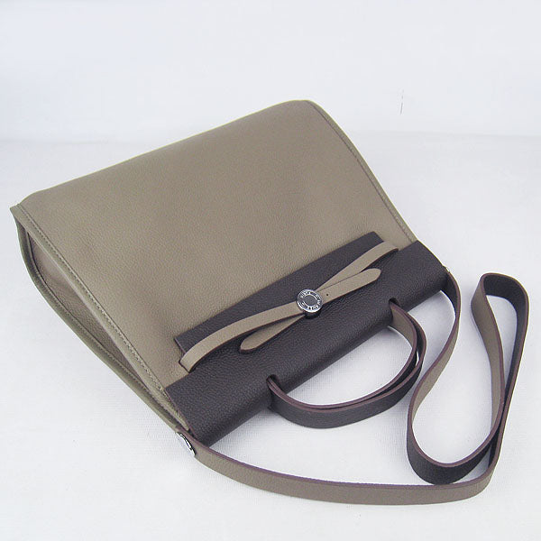 Hermes Herbag 60667 Ladies Cow Leather Grey