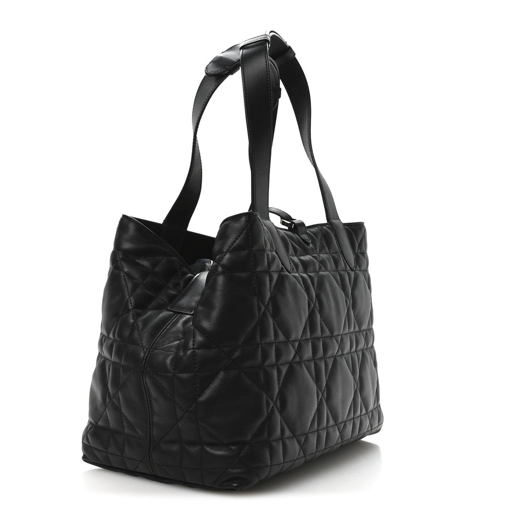Christian Dior Calfskin Macrocannage Medium Toujours Black