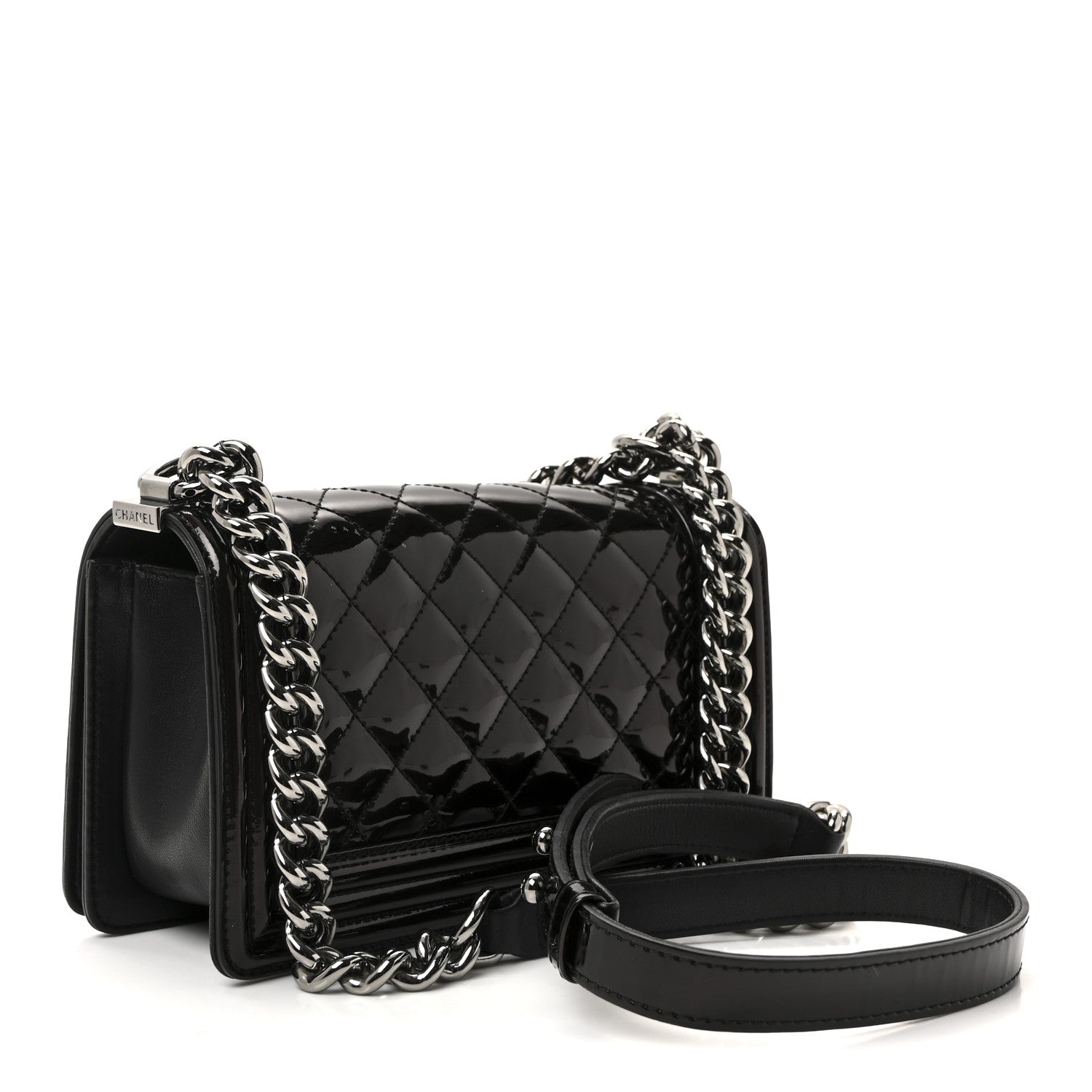 Chanel Patent Calfskin Quilted Small Boy Flap Black