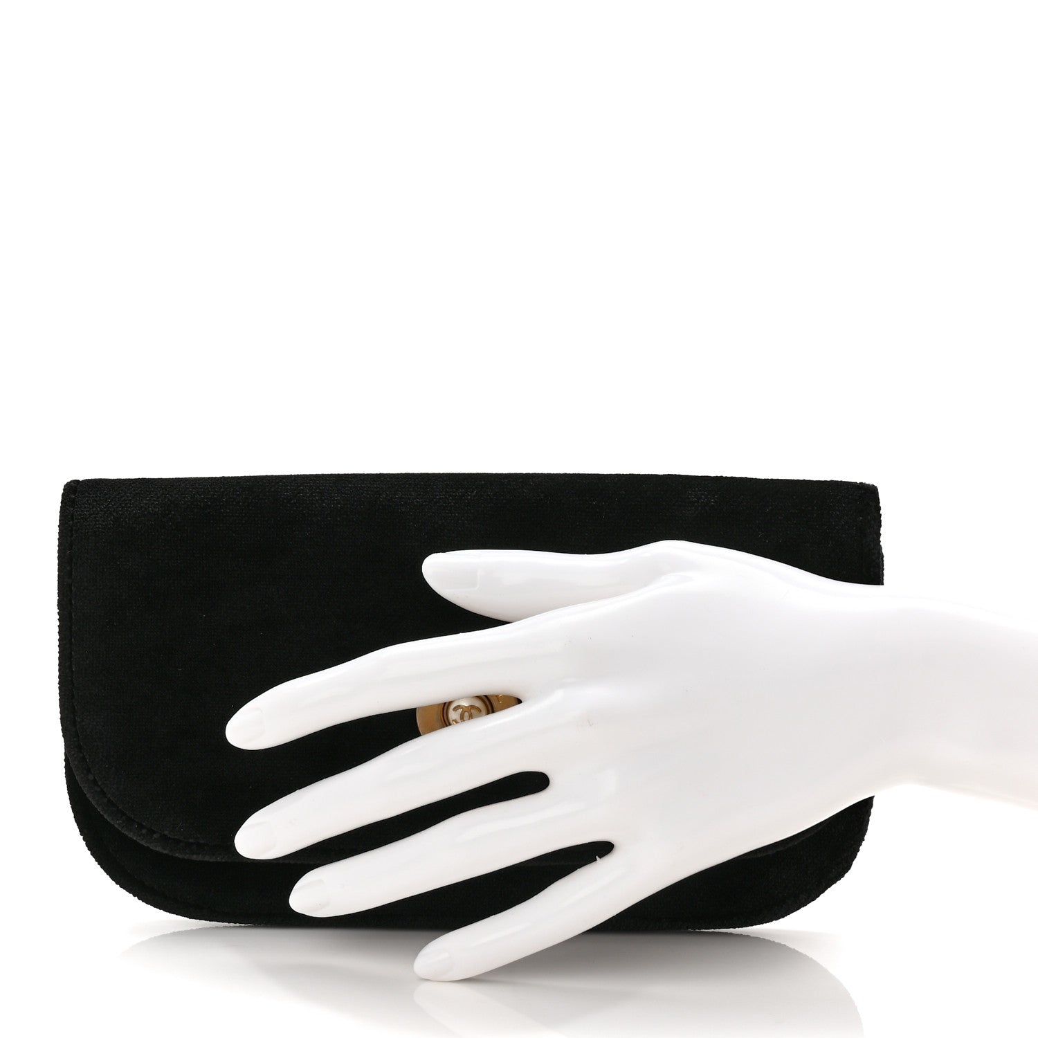 Chanel Velvet Flap Pouch Black