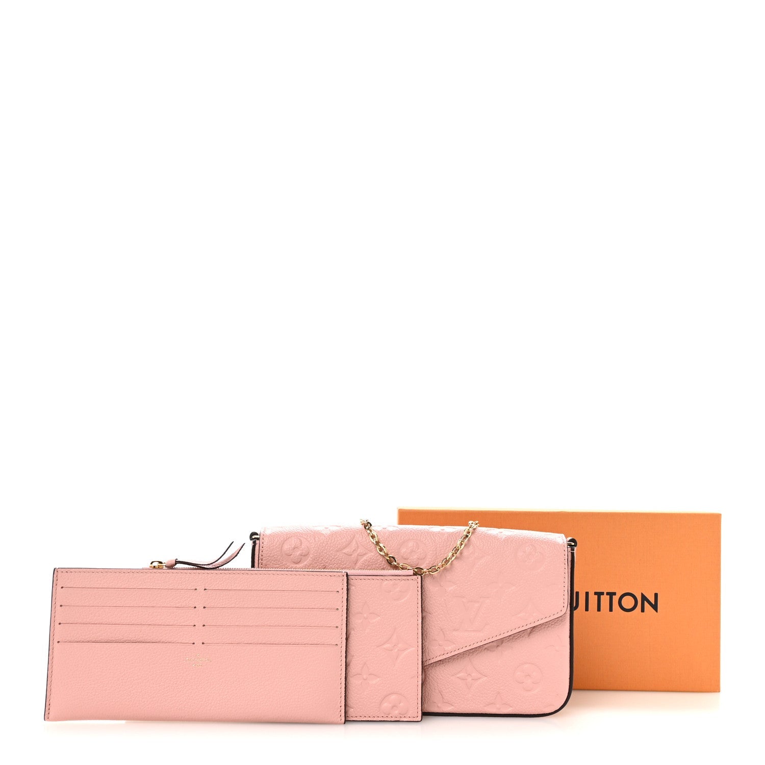 Louis Vuitton Empreinte Pochette Felicie Chain Wallet Rose Poudre