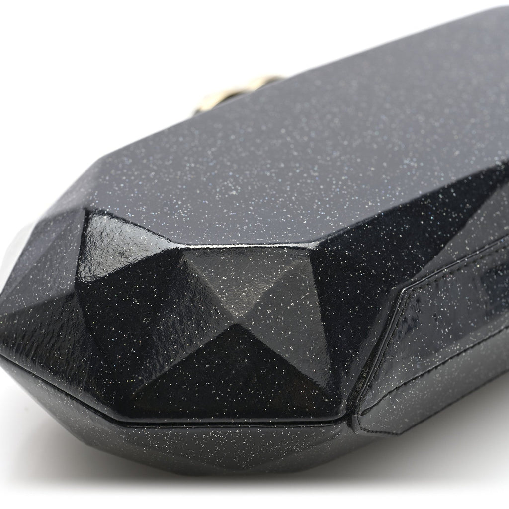 Chanel Glitter Vinyl Crystal Clutch Black