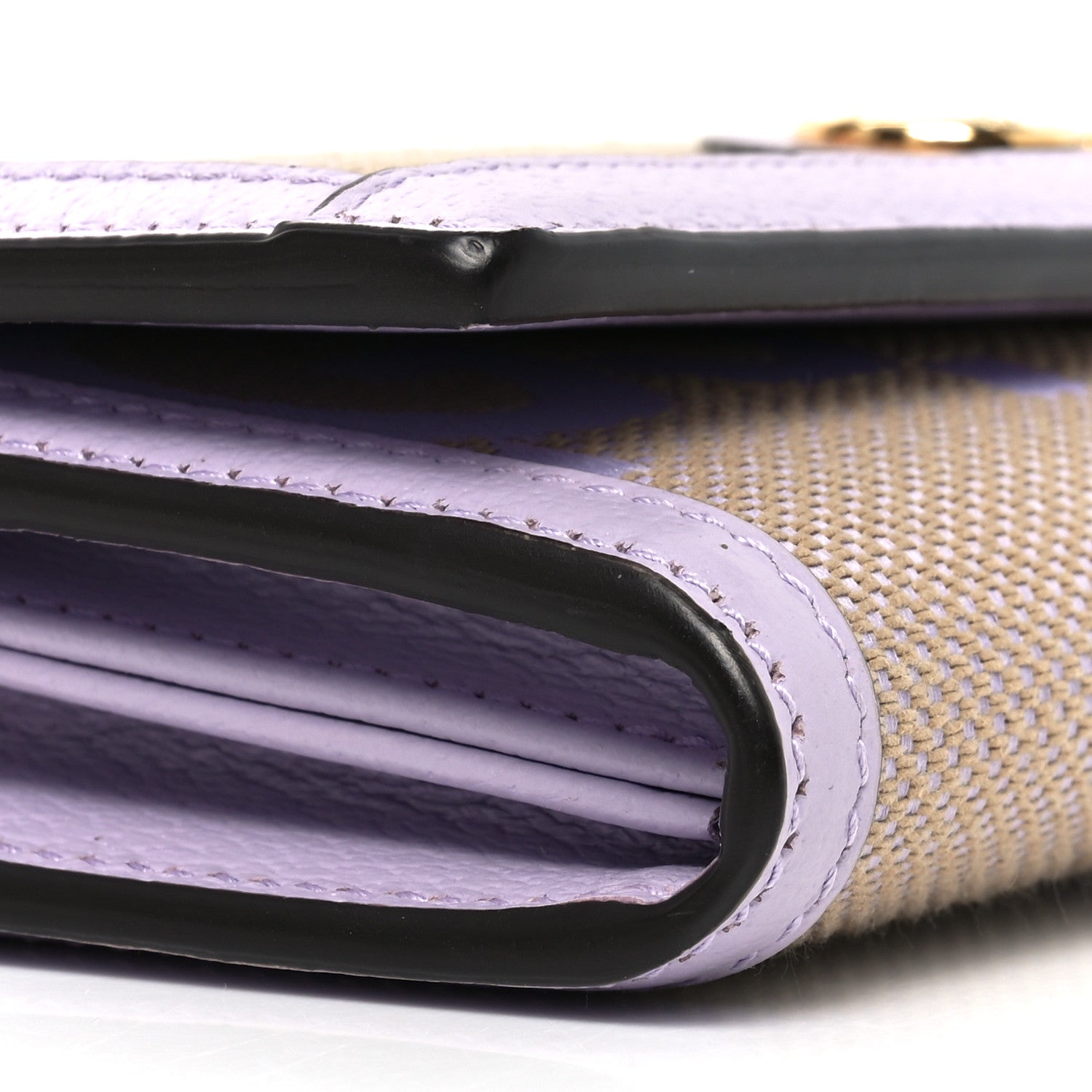 Gucci Monogram Jumbo GG Textured Dollar Calfskin Ophidia Continental Wallet On Chain Beige Lapis