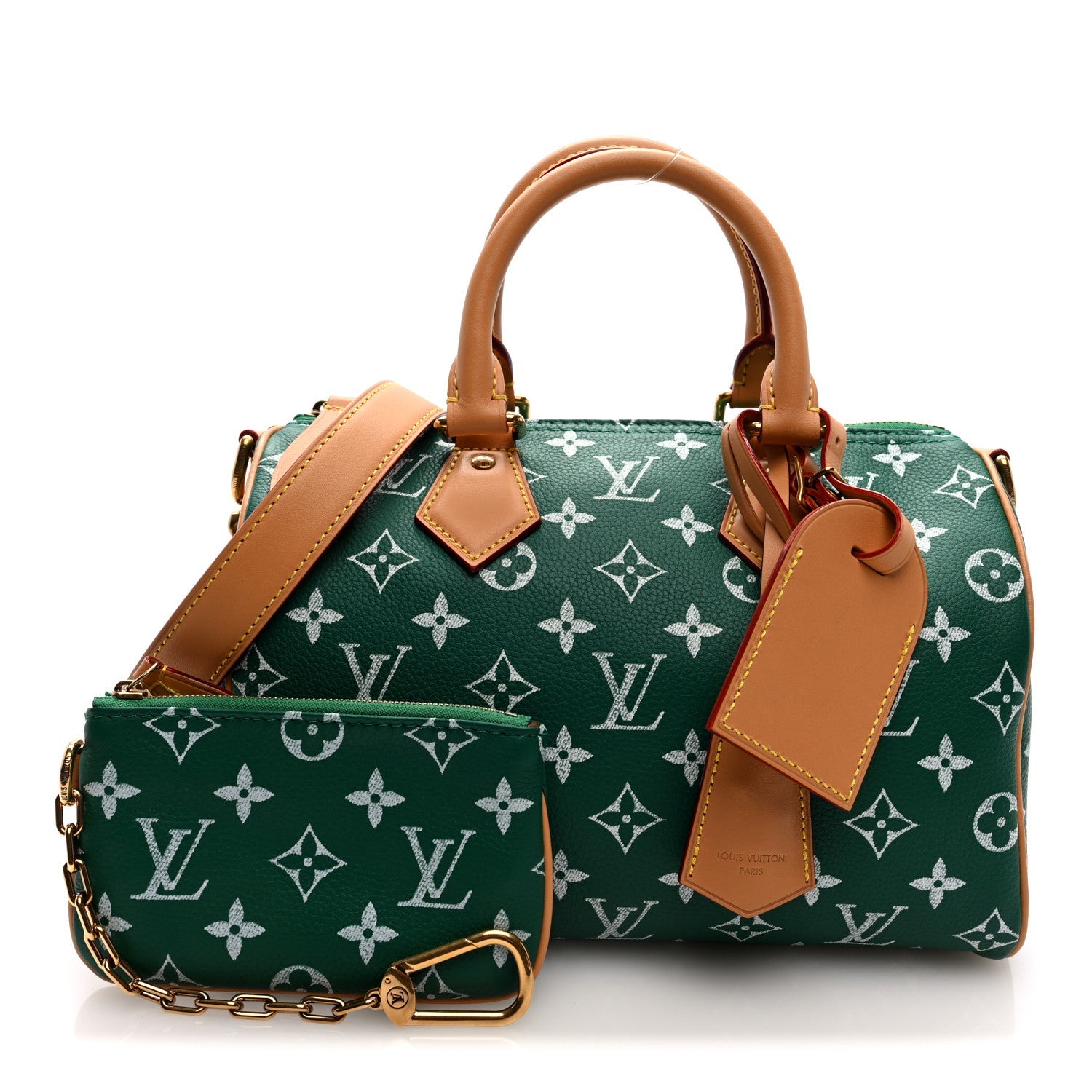 Louis Vuitton Calfskin Monogram Speedy P9 Bandouliere 25 Green