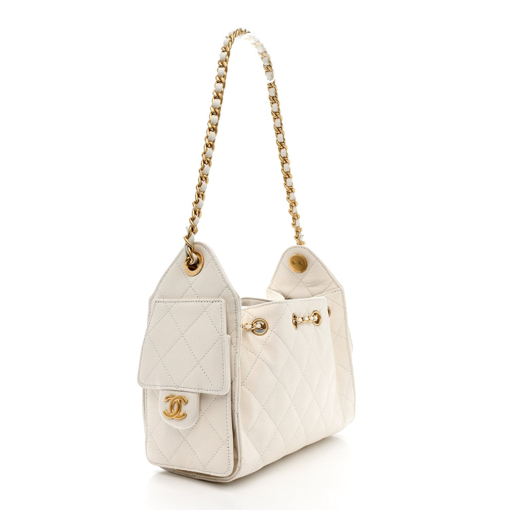 Chanel Caviar Quilted Mini Chanel 25 Handbag White