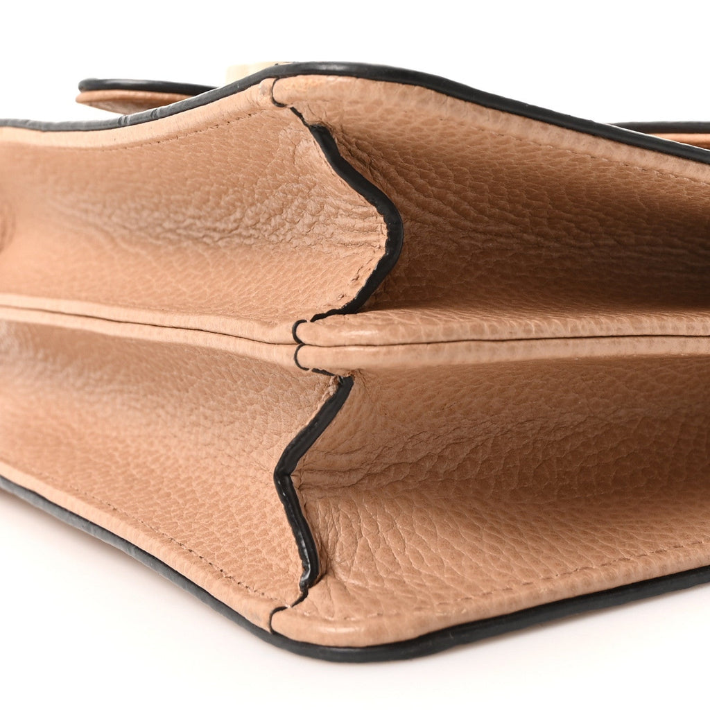 Gucci Dollar Calfskin Small Interlocking G Shoulder Bag Camelia