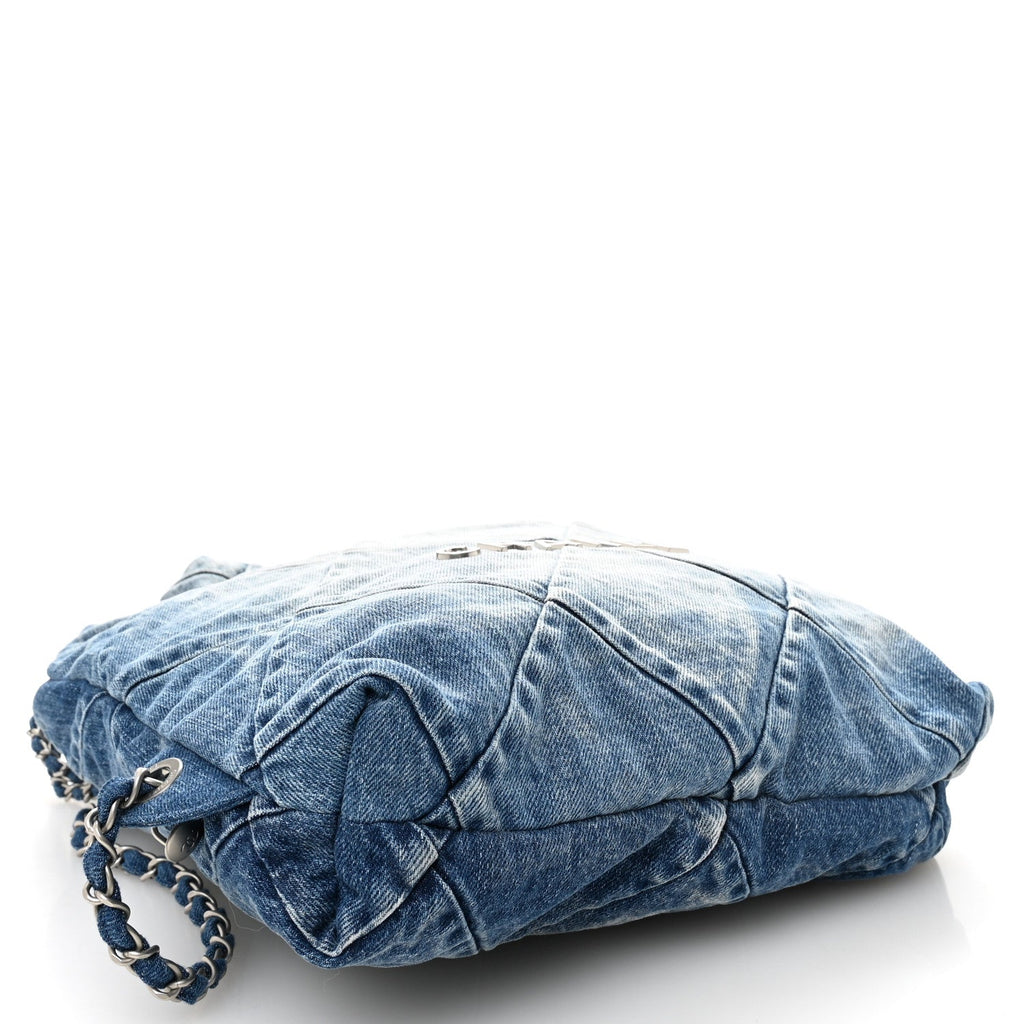 Chanel Denim Quilted Chanel 22 Backpack Blue