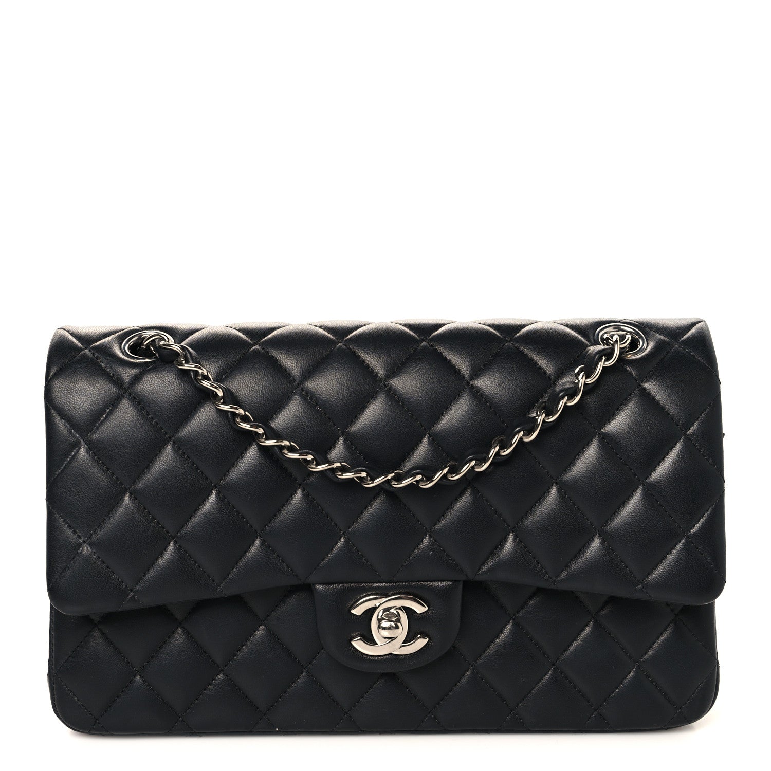 Chanel Lambskin Quilted Medium Double Flap Black