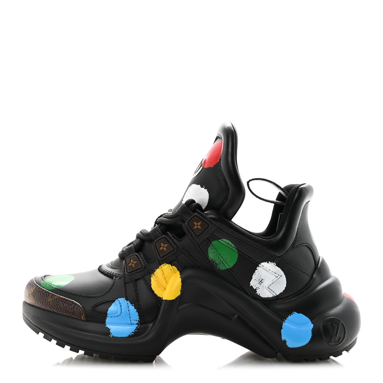 Louis Vuitton X YK Calfskin Patent Monogram Archlight Sneakers 37 Black