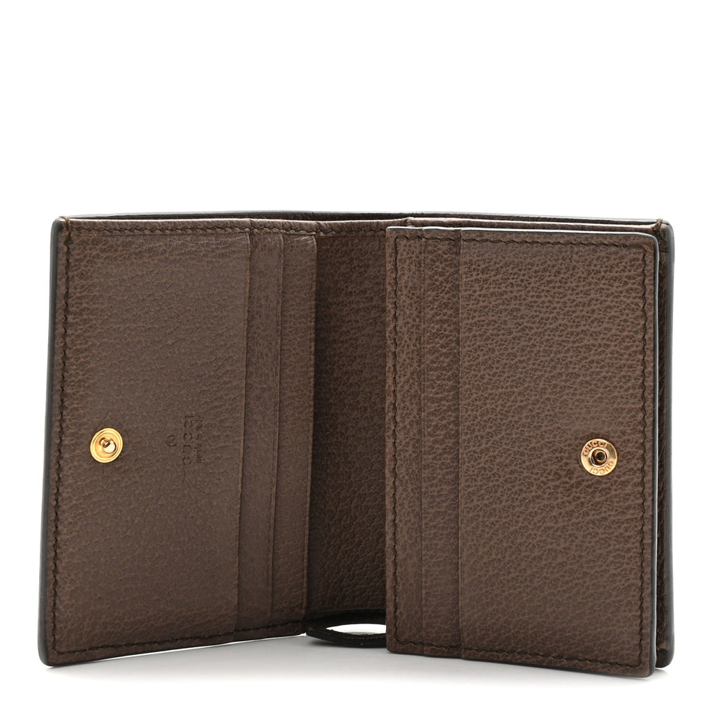 Gucci GG Supreme Monogram Web Ophidia Card Case Beige New Acero