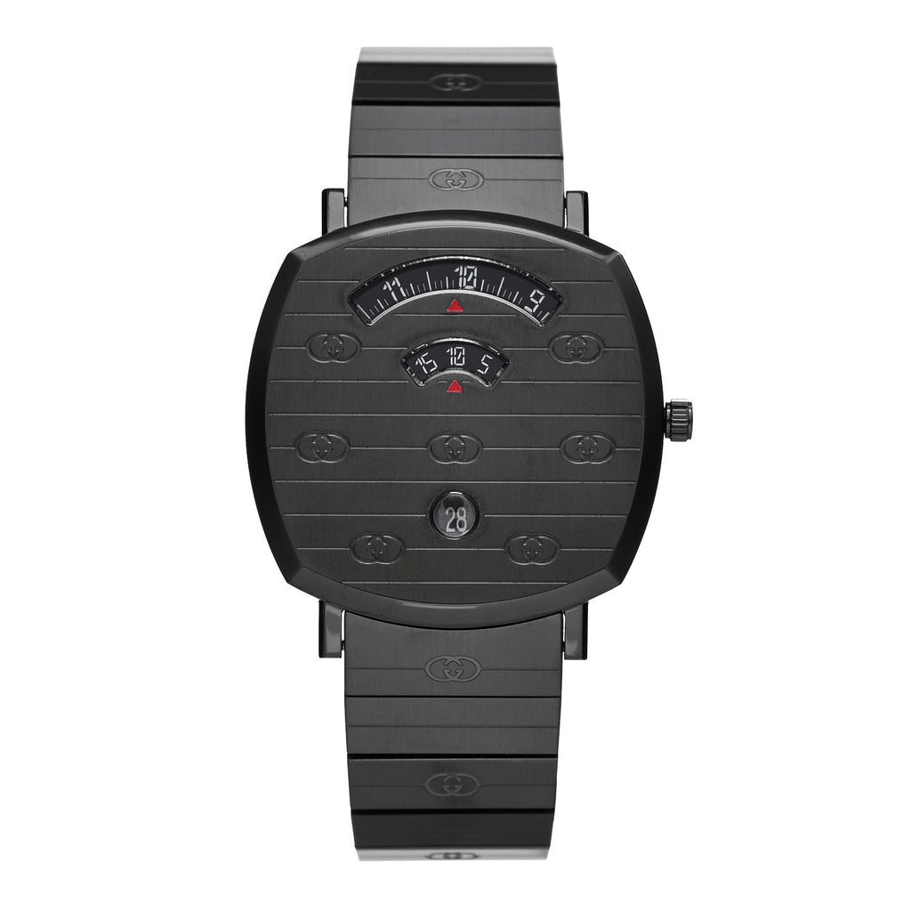 Gucci PVD Stainless Steel 38mm Grip Quartz Watch Black