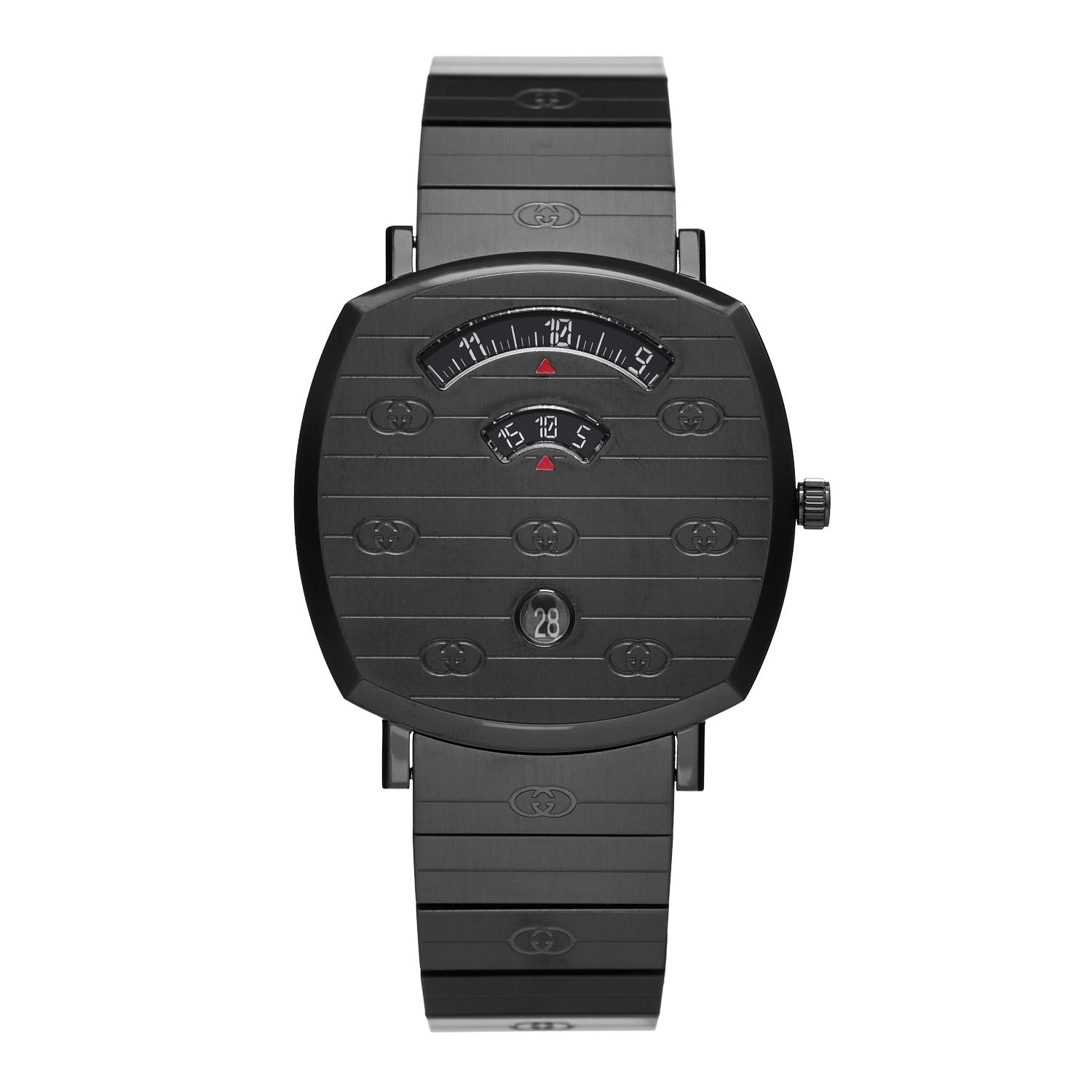 Gucci PVD Stainless Steel 38mm Grip Quartz Watch Black