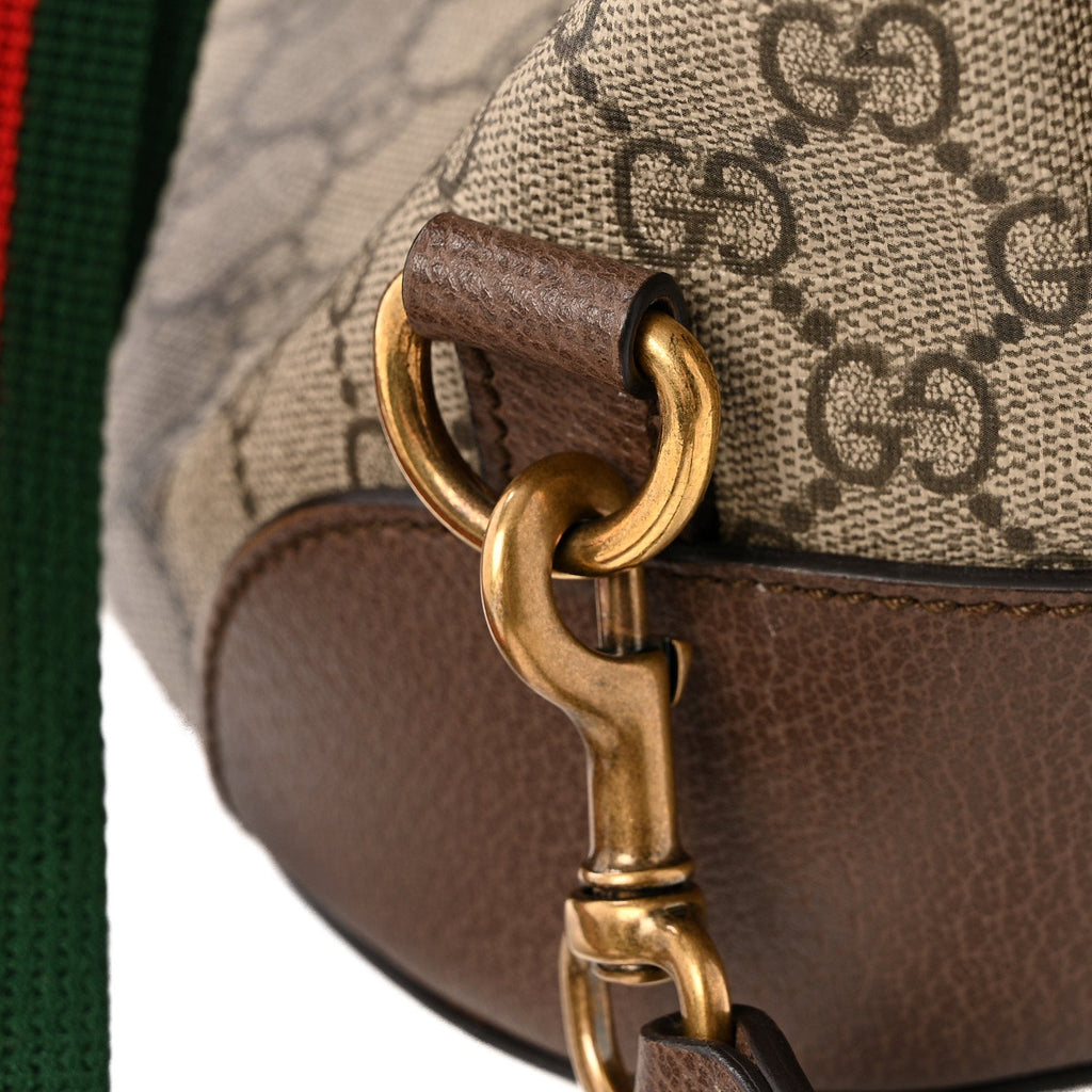 Gucci GG Supreme Monogram Neo Vintage Drawstring Bucket Backpack Beige New Acero Crop