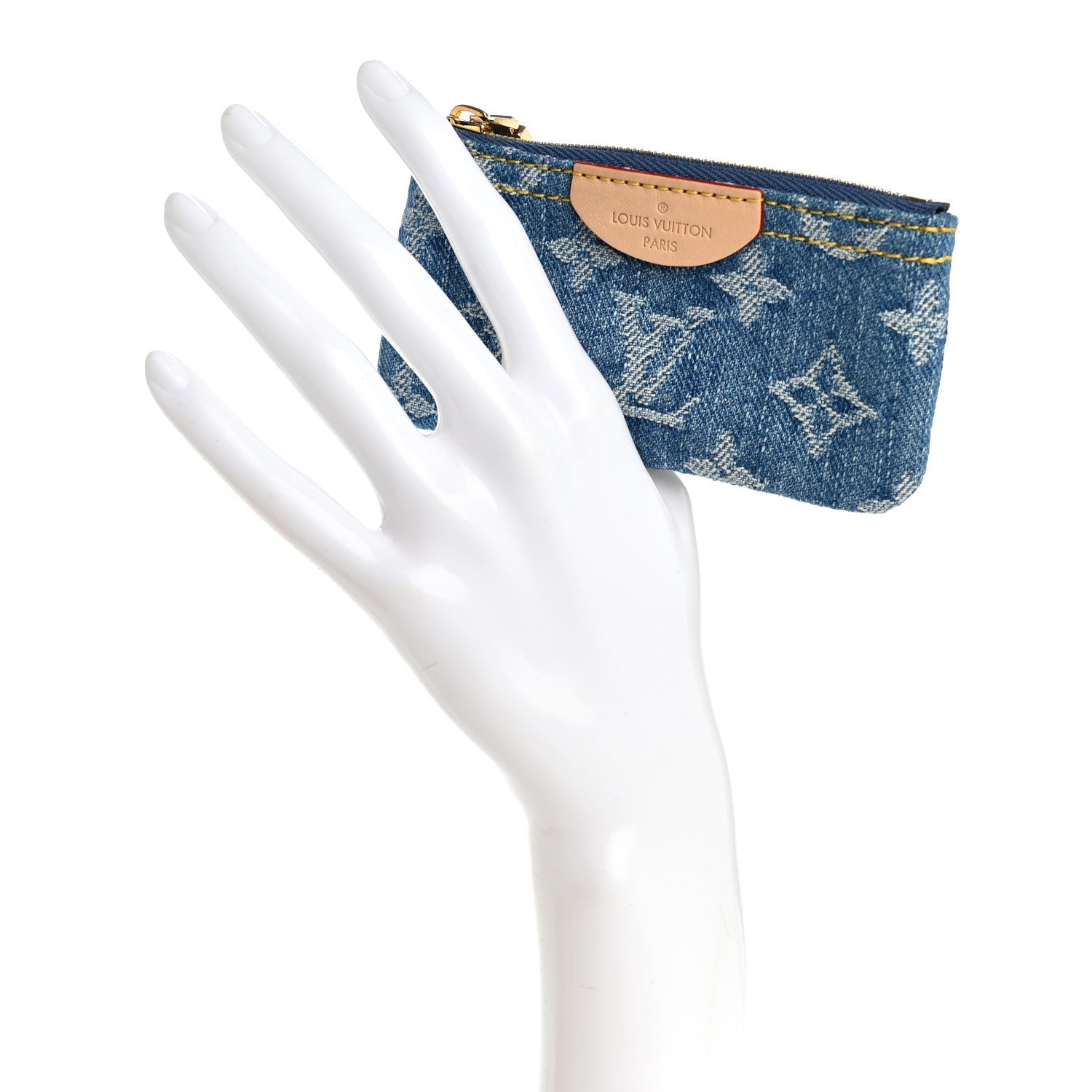 Louis Vuitton Monogram Denim Key Pouch Denim Blue