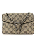 Gucci GG Supreme Monogram Mini Dionysus Chain Wallet Beige Taupe