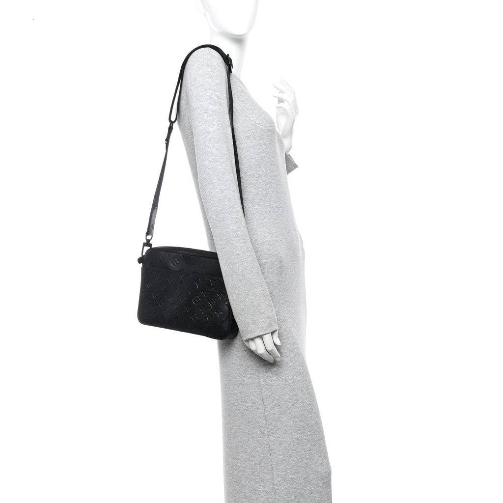 Louis Vuitton Calfskin Monogram Shadow Duo Messenger Black