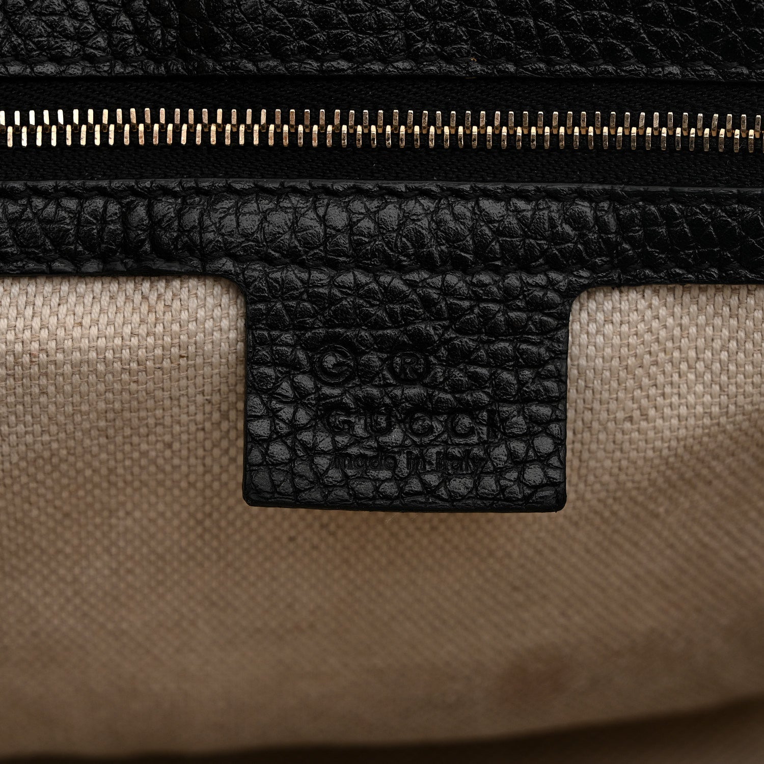 Gucci Pebbled Calfskin Medium Soho Flap Crossbody Black