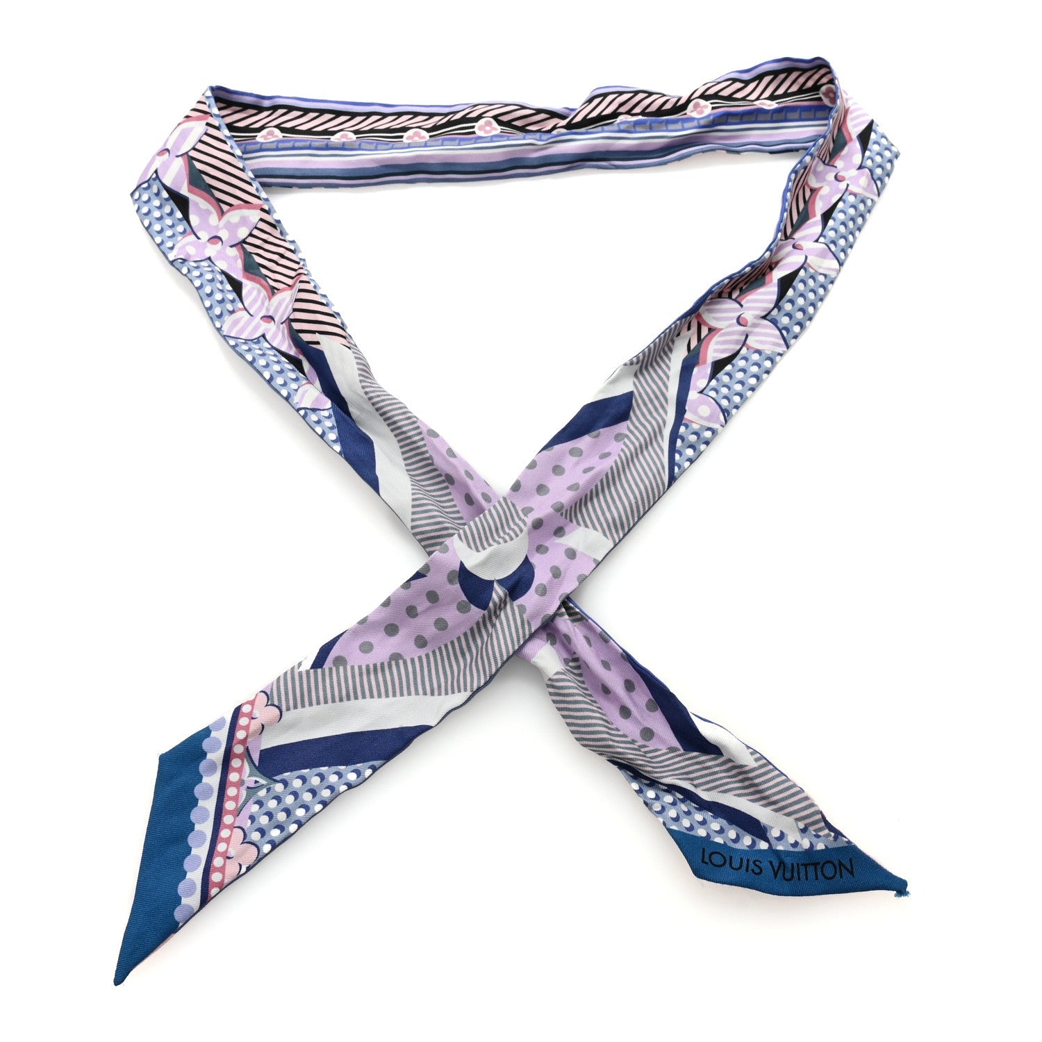 Louis Vuitton Silk Pop Monogram BB Bandeau Bleuet