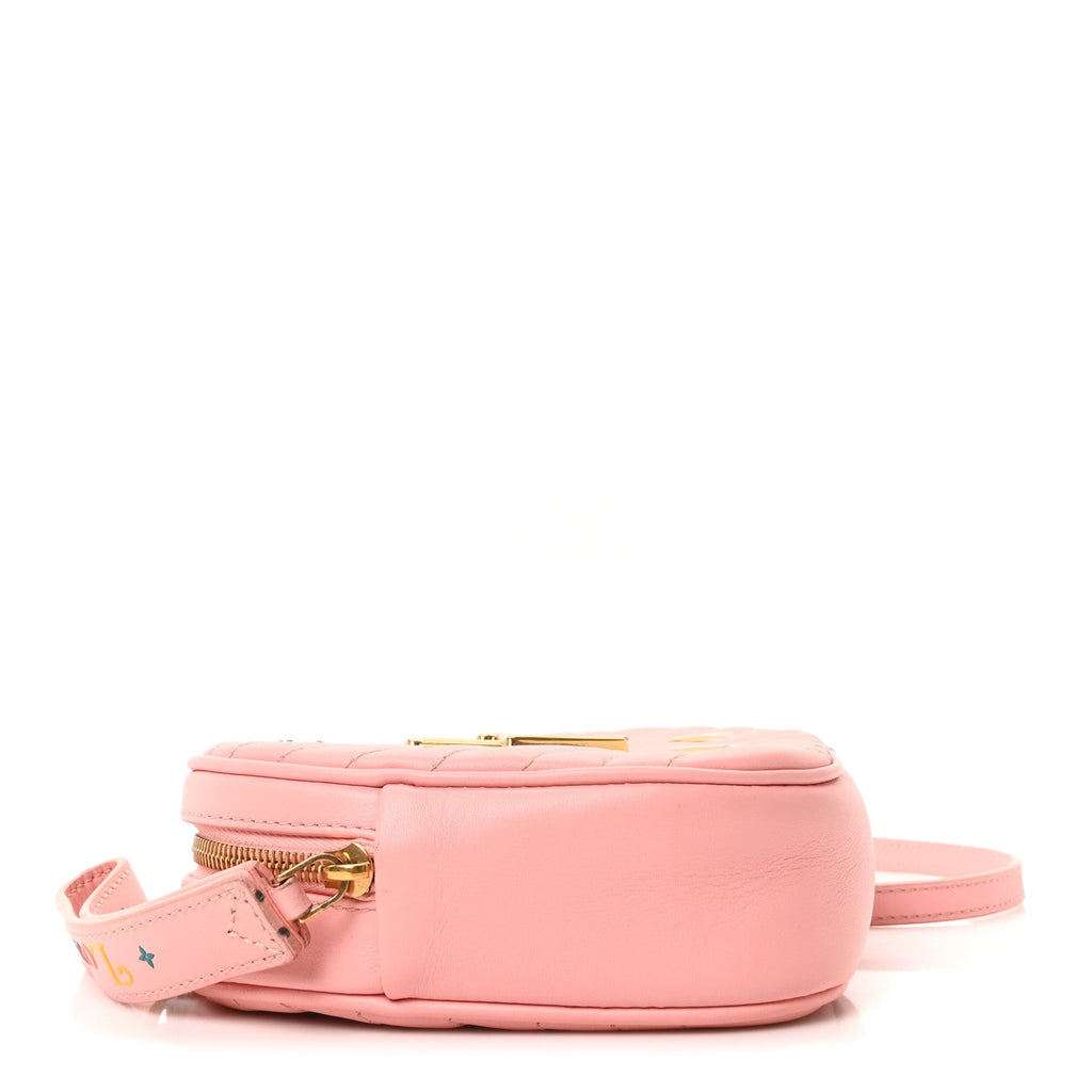 Louis Vuitton Calfskin Embellished New Wave Love Lock Heart Bag Rose Pomettes