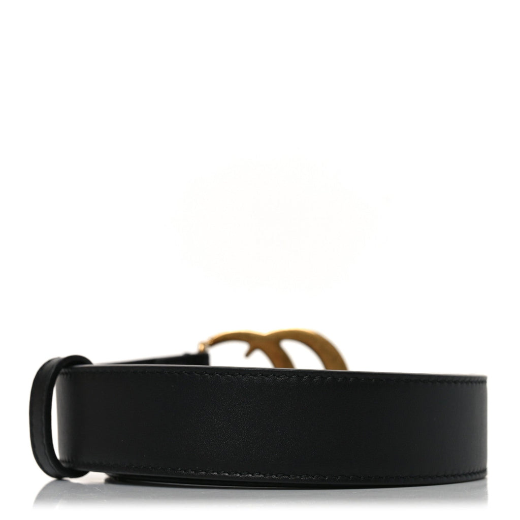 Gucci Calfskin Double G 30mm Belt 90 36 Black
