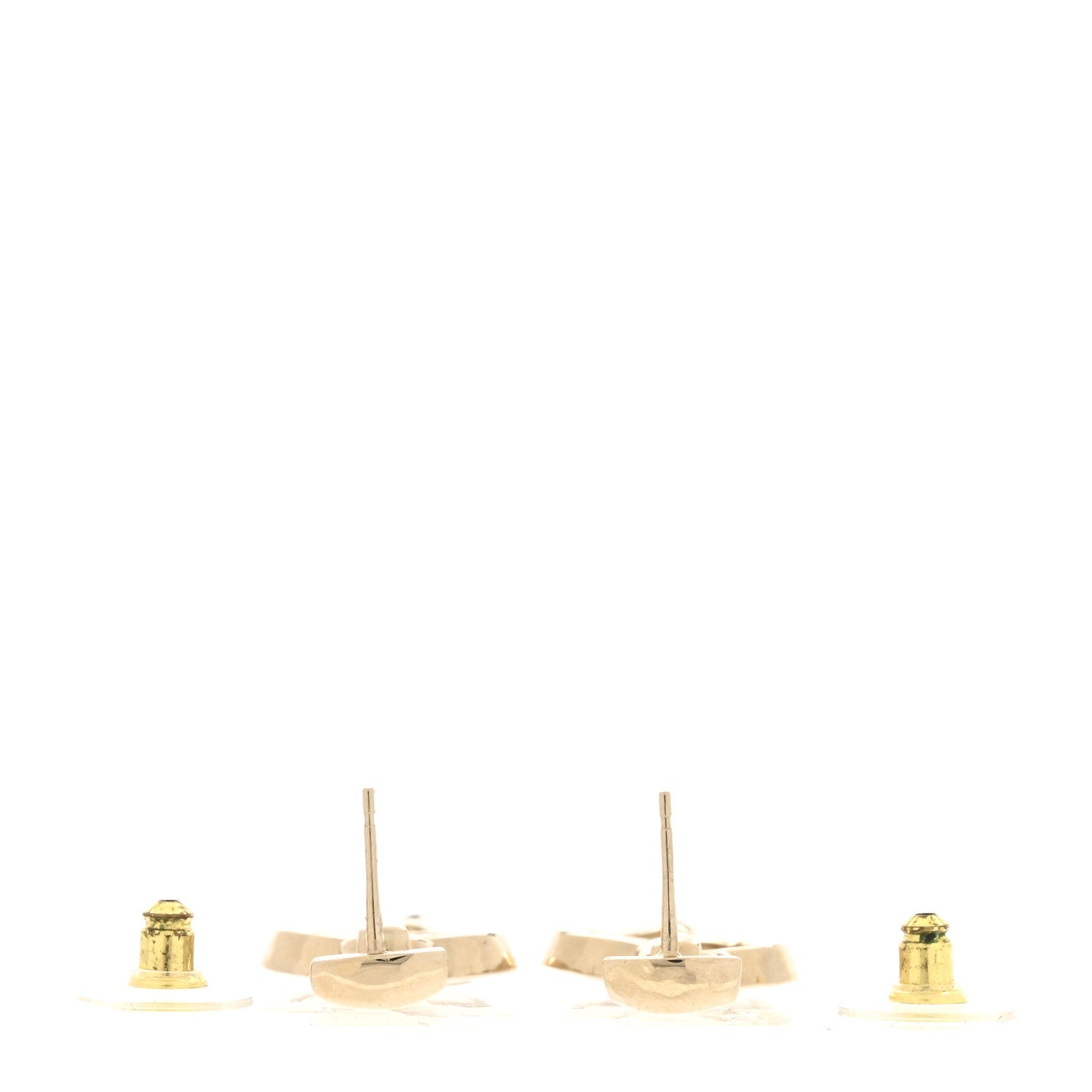 Metal CC Heart Coco In Love Drop Earrings Gold