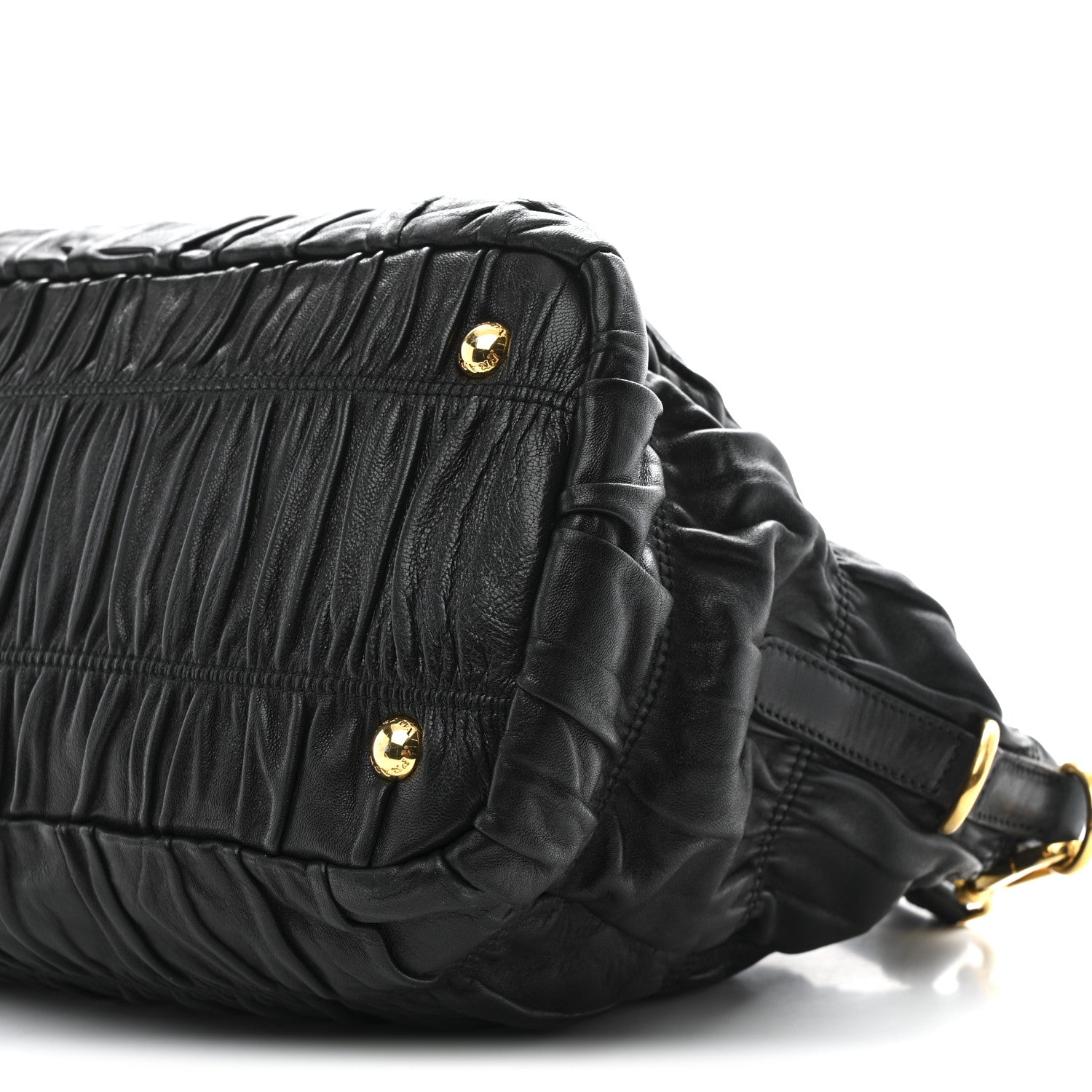 Prada Nappa Gaufre Top Handle Satchel Black